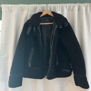Lucky Brand Black Teddy Jacket Cozy Winter Essential